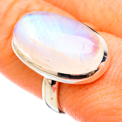Rainbow Moonstone Rings handcrafted by Ana Silver Co - RING125835