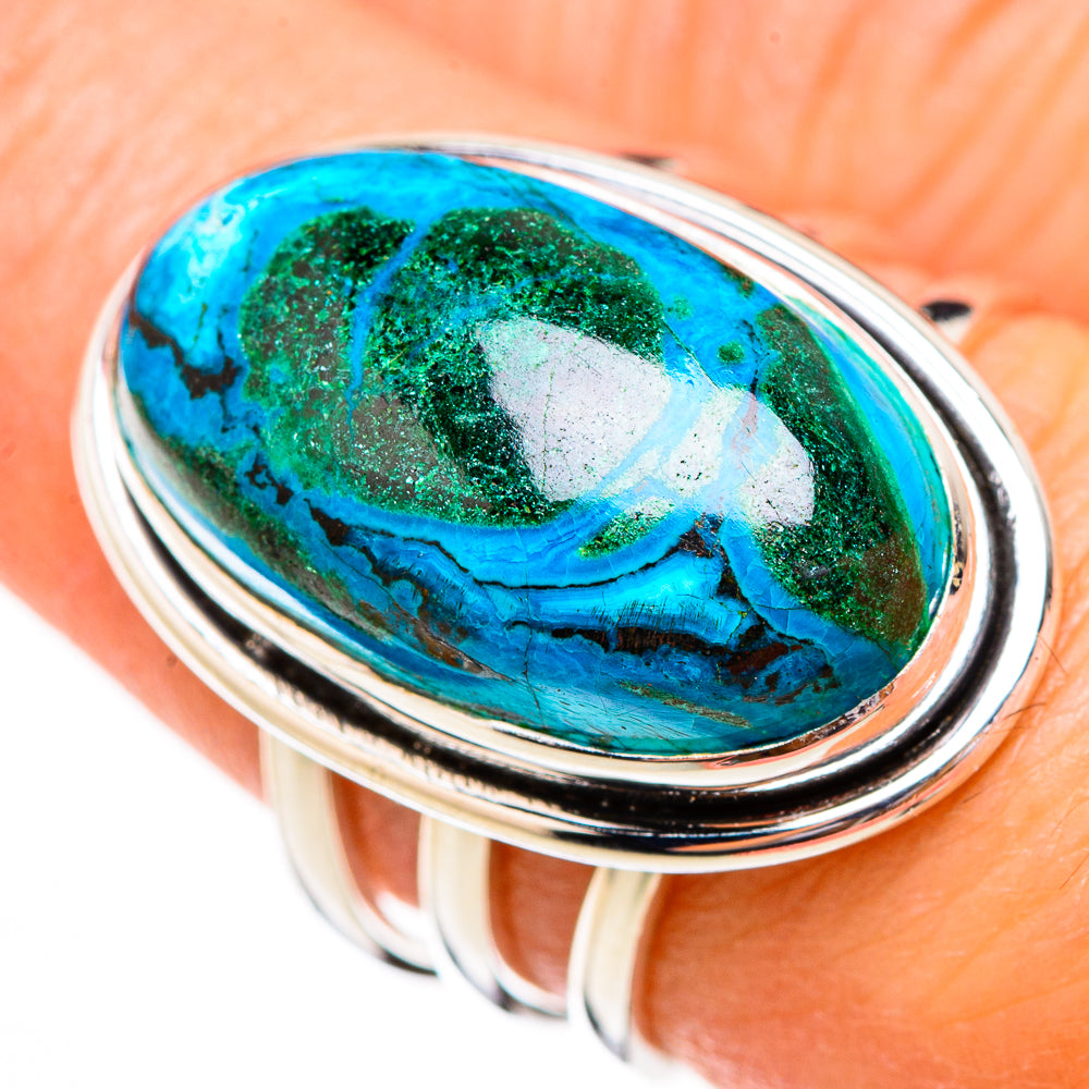 Malachite In Chrysocolla Rings handcrafted by Ana Silver Co - RING125838