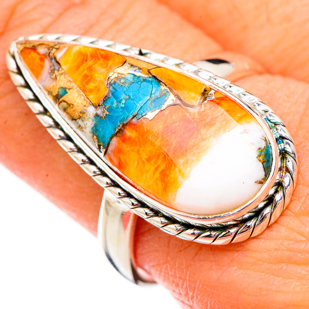 Spiny Oyster Turquoise Rings handcrafted by Ana Silver Co - RING125840