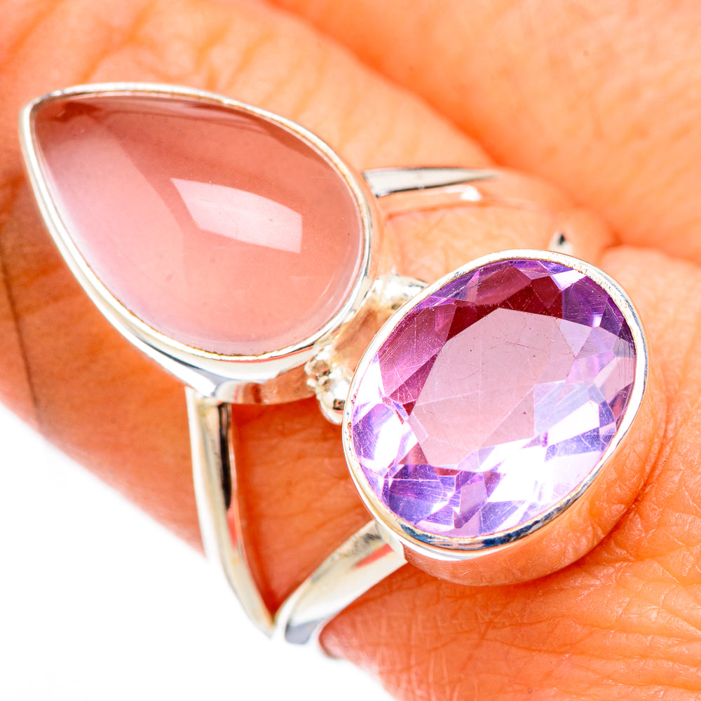 Rose Quartz Rings handcrafted by Ana Silver Co - RING125845
