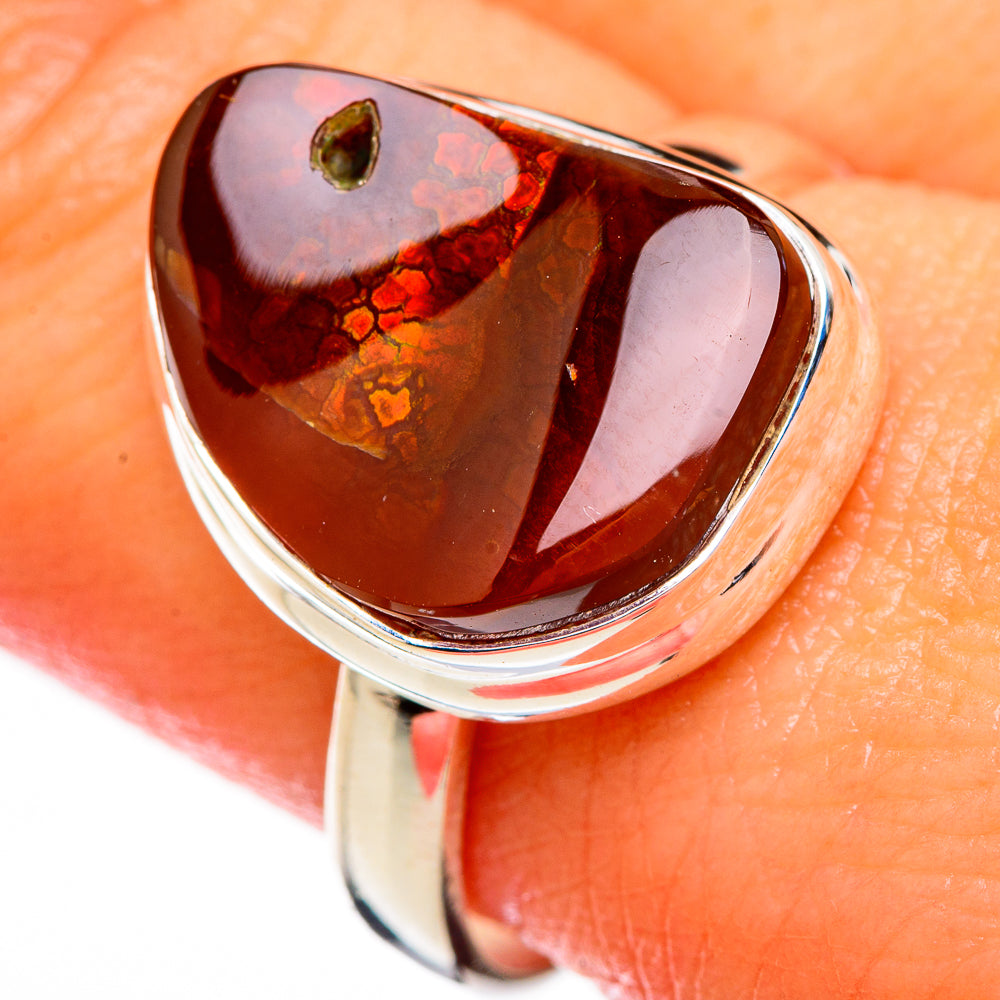 Mexican Fire Agate Rings handcrafted by Ana Silver Co - RING125854