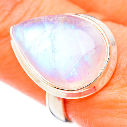 Rainbow Moonstone Rings handcrafted by Ana Silver Co - RING125862