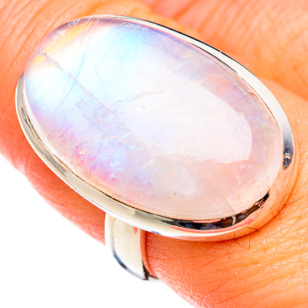 Rainbow Moonstone Rings handcrafted by Ana Silver Co - RING125863