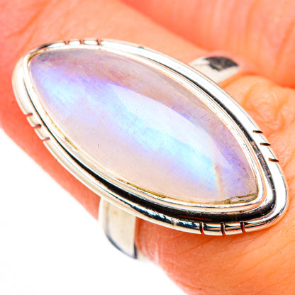 Rainbow Moonstone Rings handcrafted by Ana Silver Co - RING125865