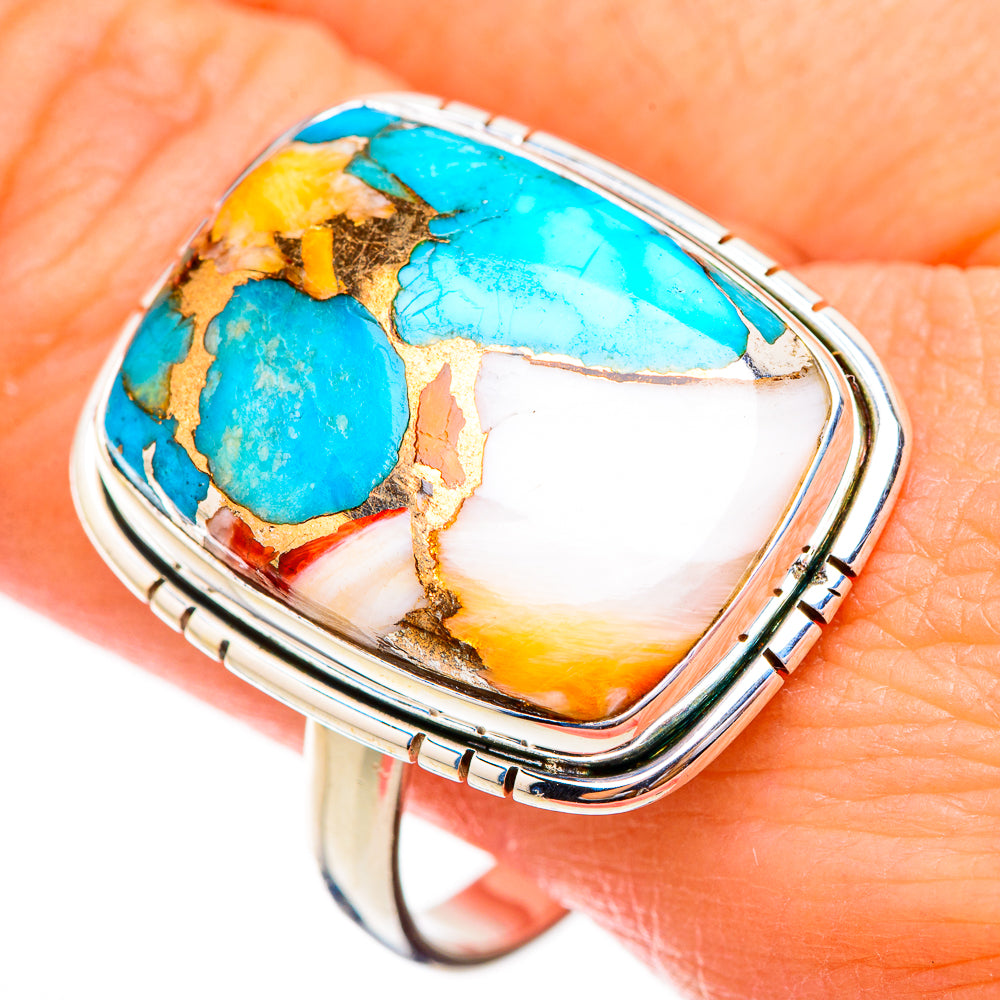 Spiny Oyster Turquoise Rings handcrafted by Ana Silver Co - RING125870