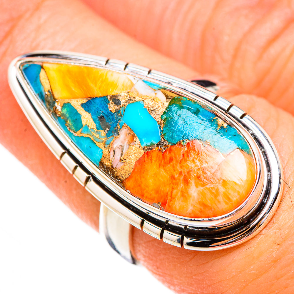 Spiny Oyster Turquoise Rings handcrafted by Ana Silver Co - RING125871
