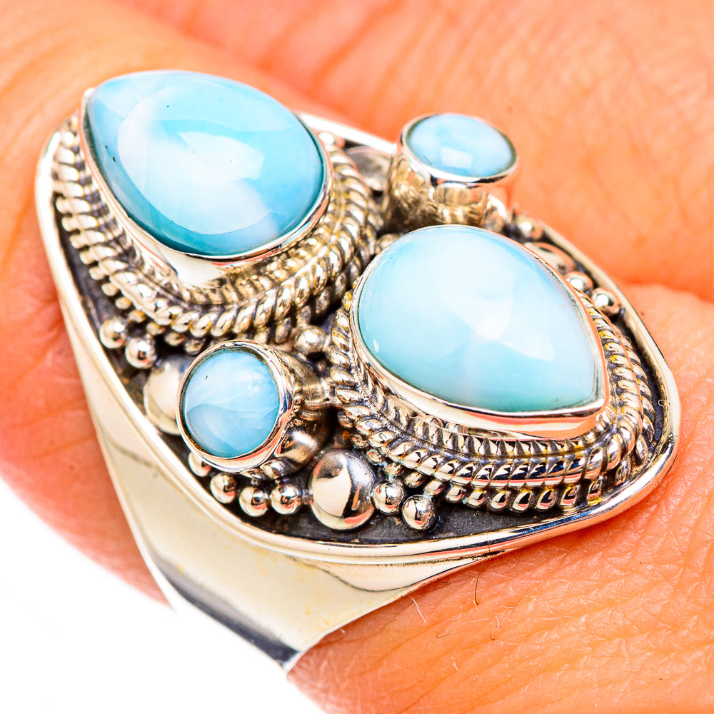 Larimar Rings handcrafted by Ana Silver Co - RING125878