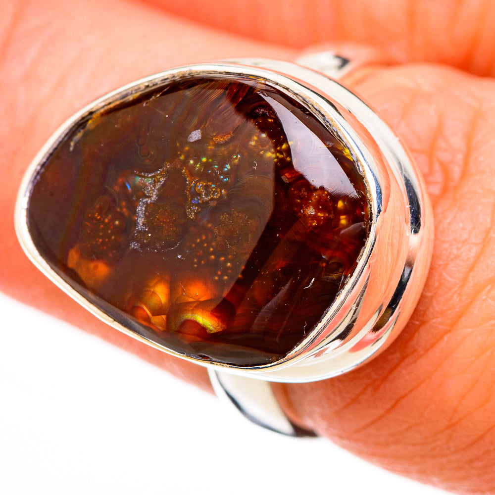 Mexican Fire Agate Rings handcrafted by Ana Silver Co - RING125882