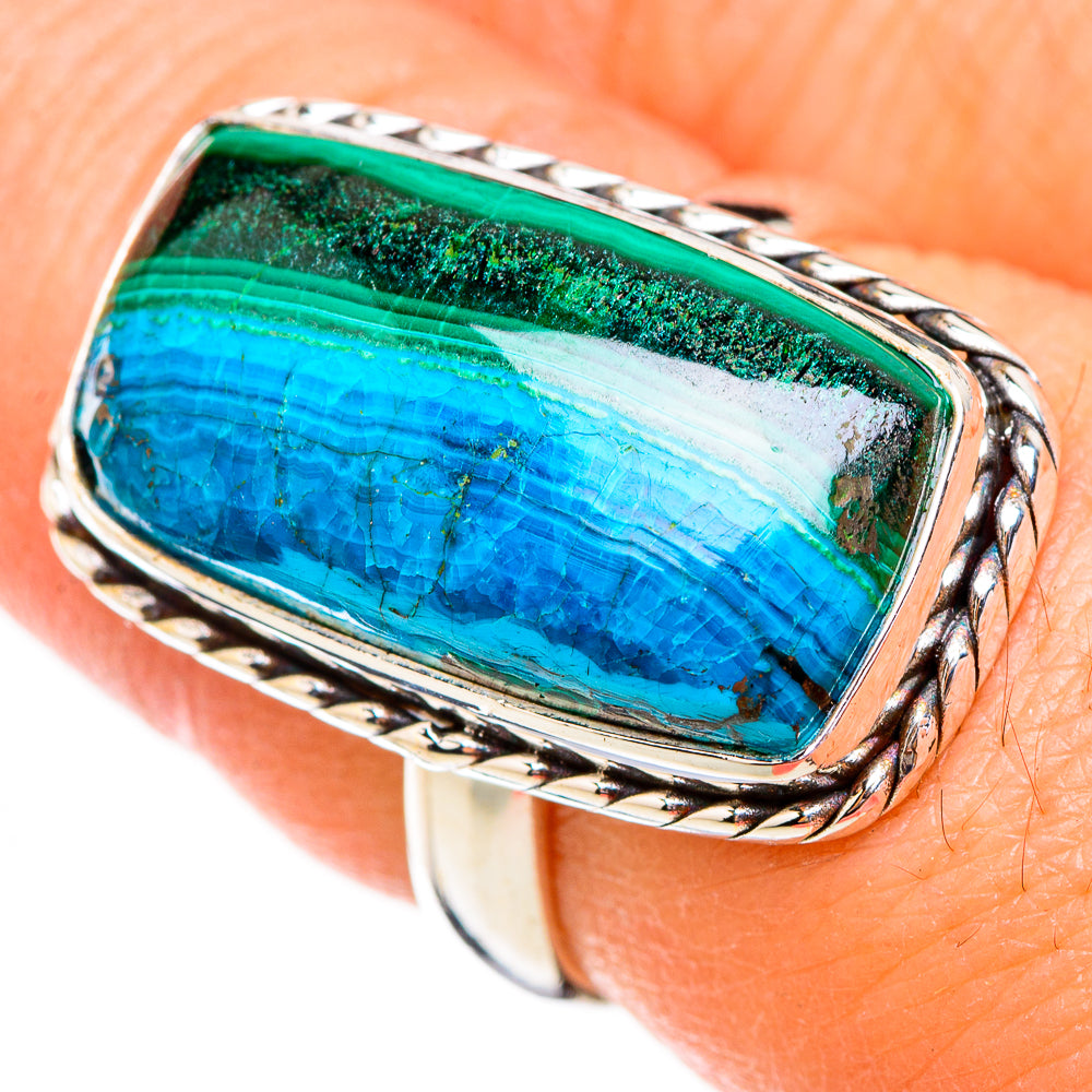 Malachite In Chrysocolla Rings handcrafted by Ana Silver Co - RING125891