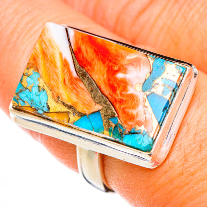 Spiny Oyster Turquoise Rings handcrafted by Ana Silver Co - RING125895