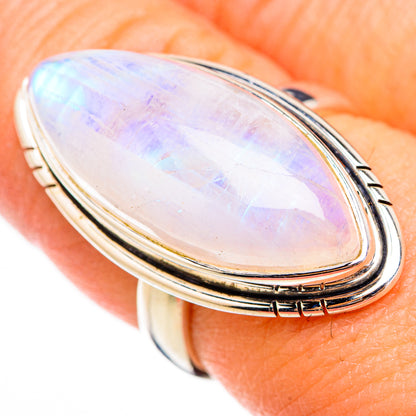 Rainbow Moonstone Rings handcrafted by Ana Silver Co - RING125901