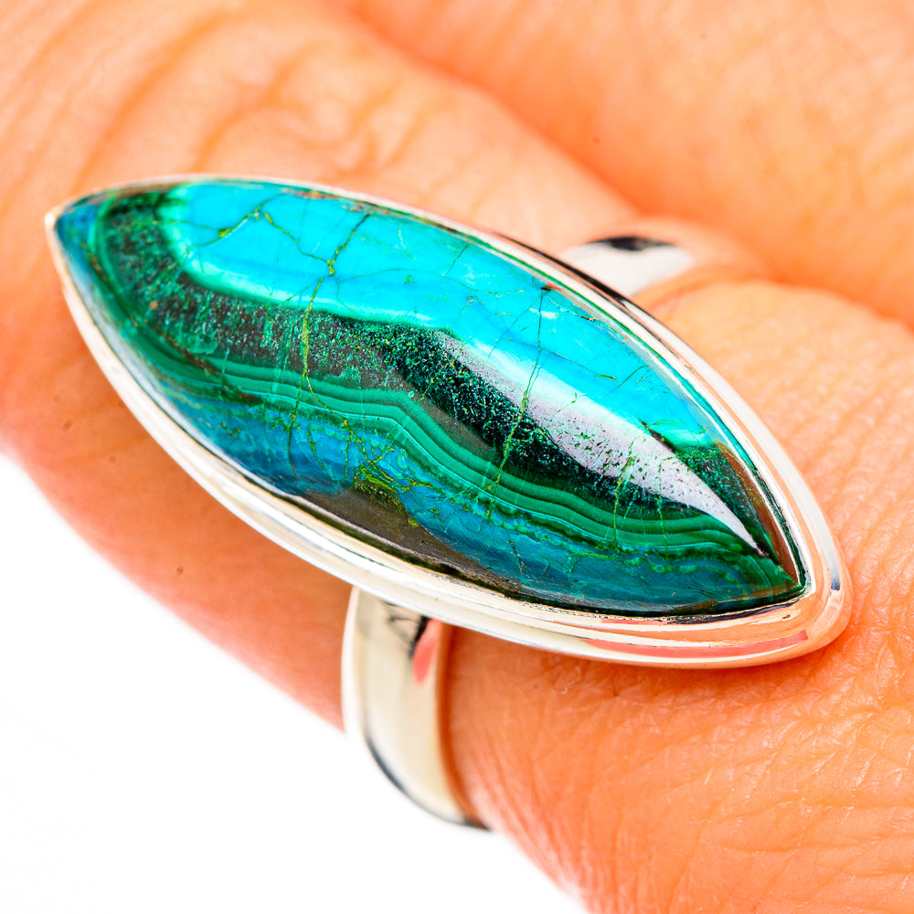 Malachite In Chrysocolla Rings handcrafted by Ana Silver Co - RING125907