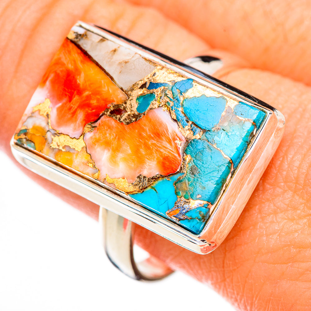 Spiny Oyster Turquoise Rings handcrafted by Ana Silver Co - RING125908
