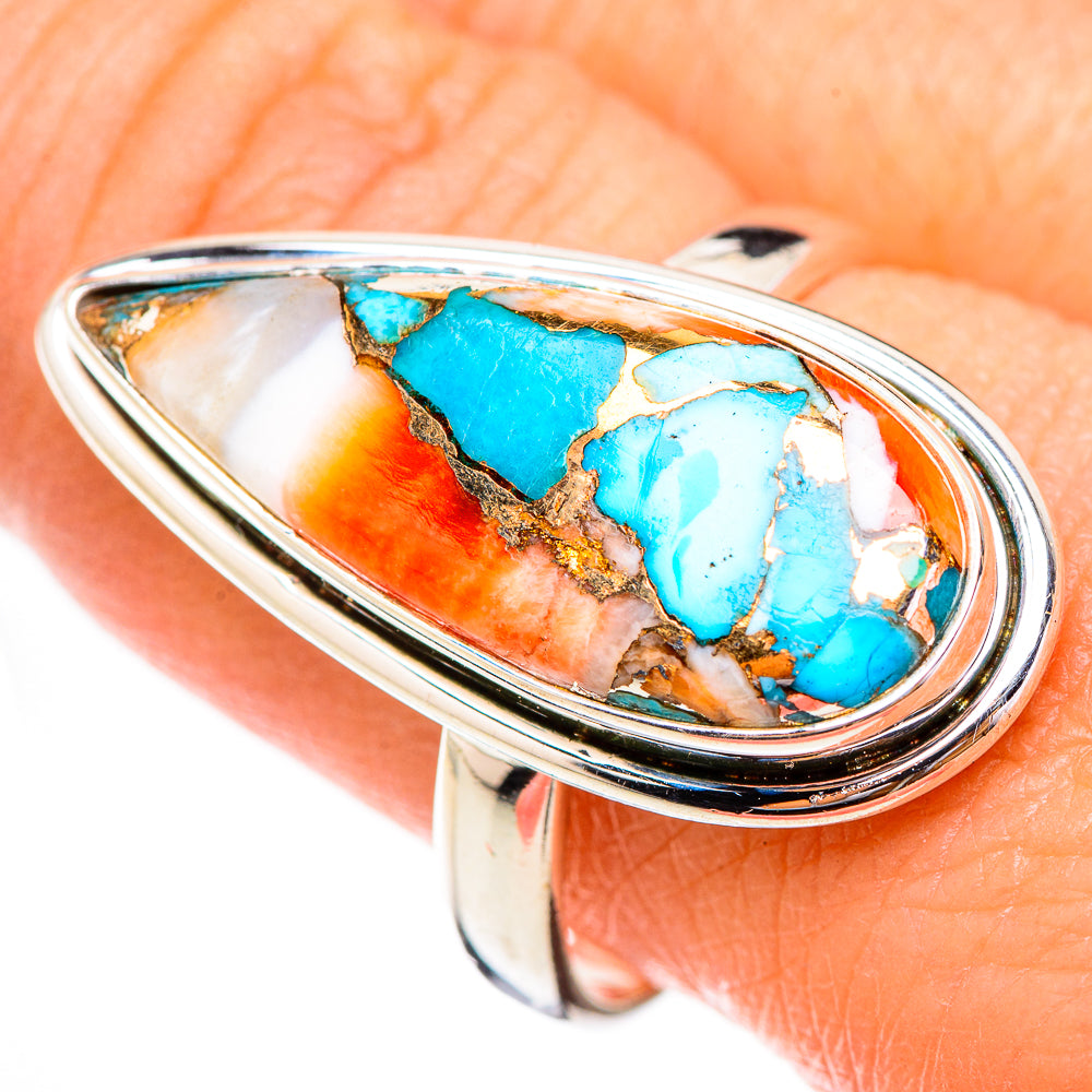 Spiny Oyster Turquoise Rings handcrafted by Ana Silver Co - RING125912