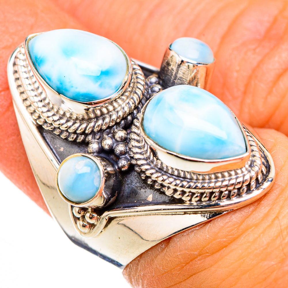 Larimar Rings handcrafted by Ana Silver Co - RING125922