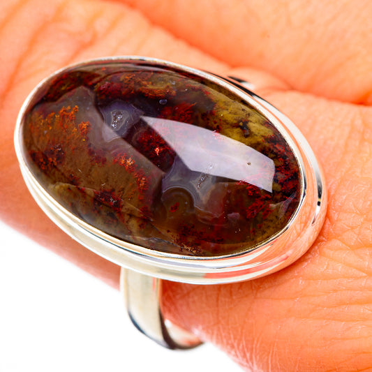 Indonesian Plume Agate Rings handcrafted by Ana Silver Co - RING125923