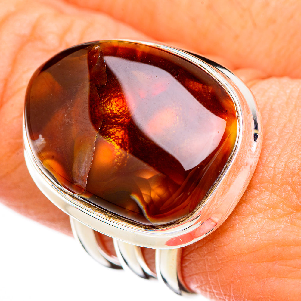 Mexican Fire Agate Rings handcrafted by Ana Silver Co - RING125924
