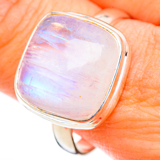 Rainbow Moonstone Rings handcrafted by Ana Silver Co - RING125929