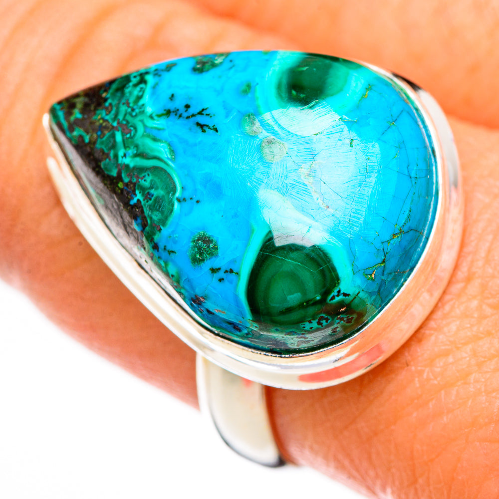 Malachite In Chrysocolla Rings handcrafted by Ana Silver Co - RING125935