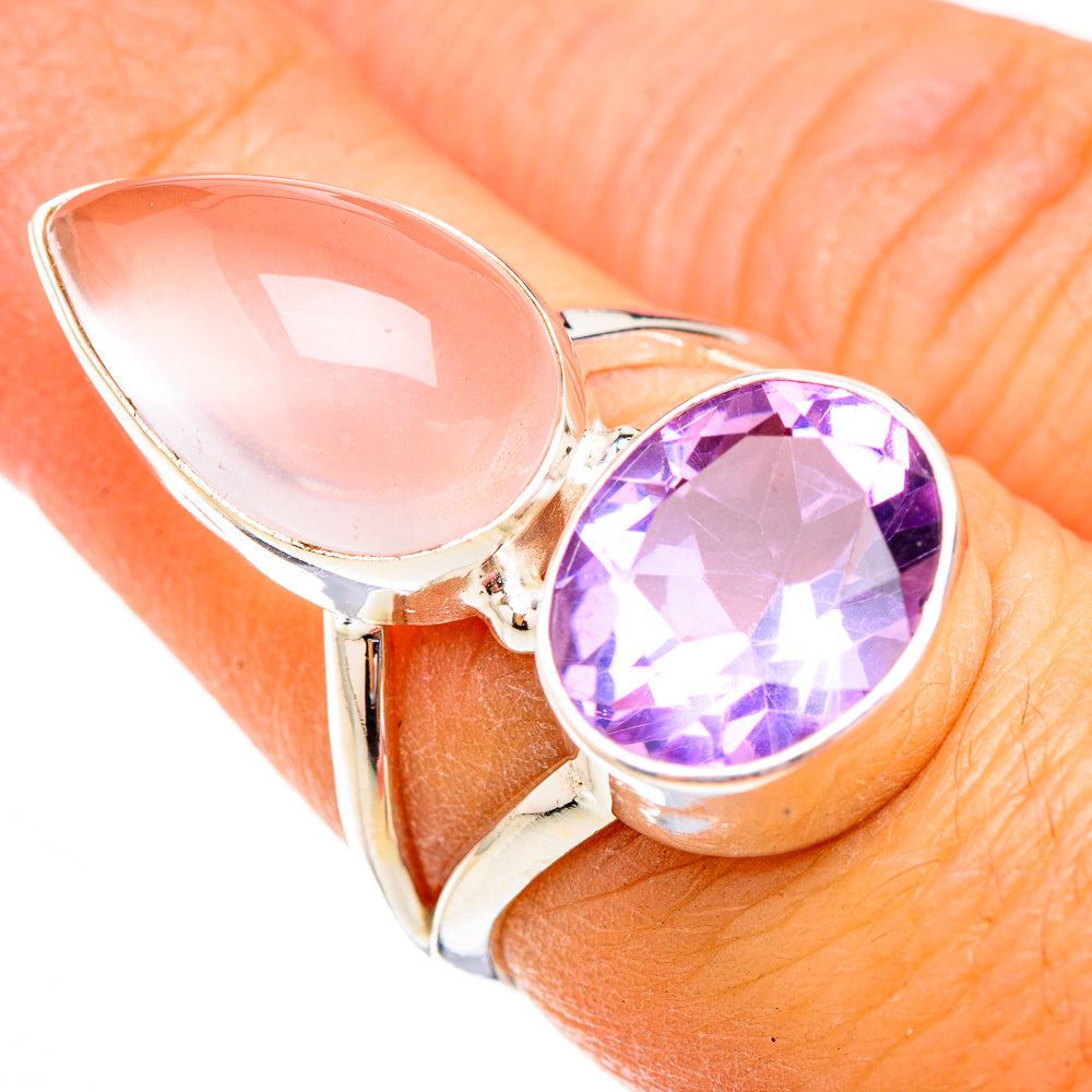 Rose Quartz Rings handcrafted by Ana Silver Co - RING125936