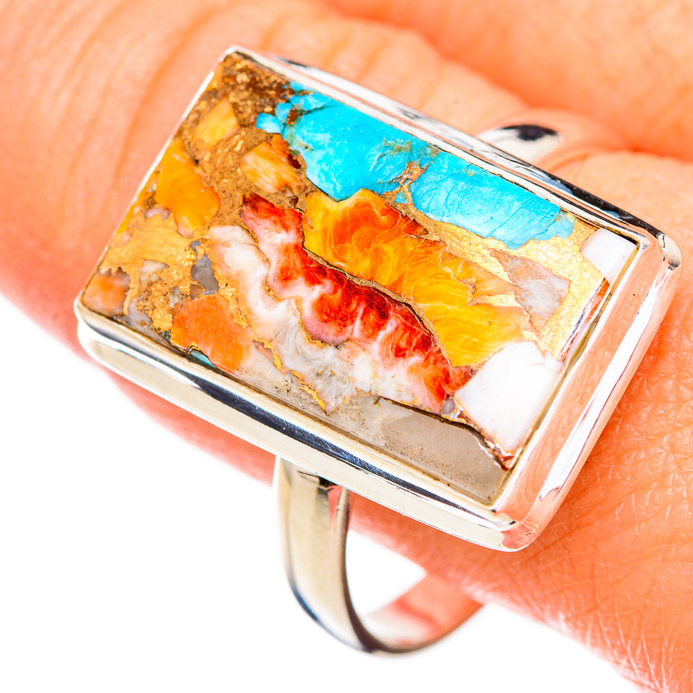 Spiny Oyster Turquoise Rings handcrafted by Ana Silver Co - RING125937