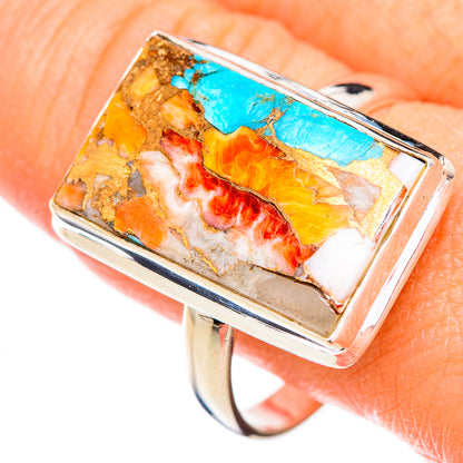 Spiny Oyster Turquoise Rings handcrafted by Ana Silver Co - RING125937