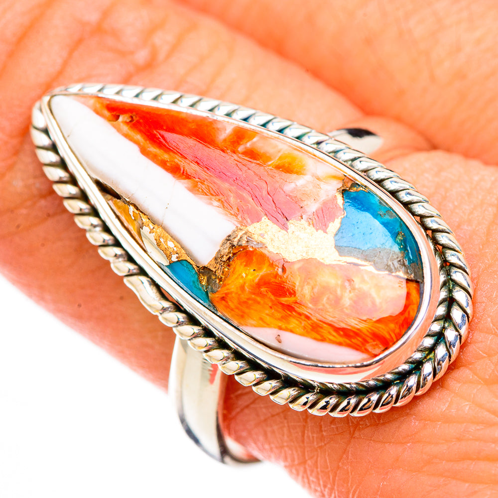 Spiny Oyster Turquoise Rings handcrafted by Ana Silver Co - RING125940