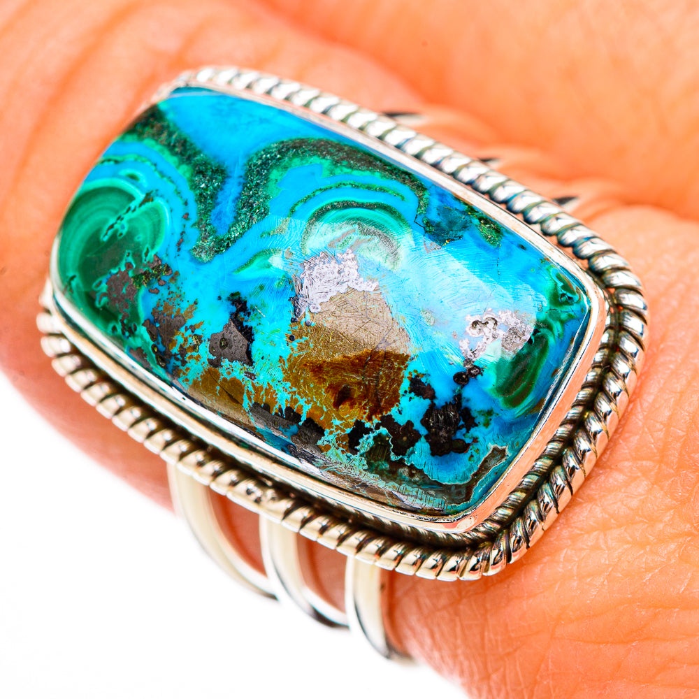 Malachite In Chrysocolla Rings handcrafted by Ana Silver Co - RING125941