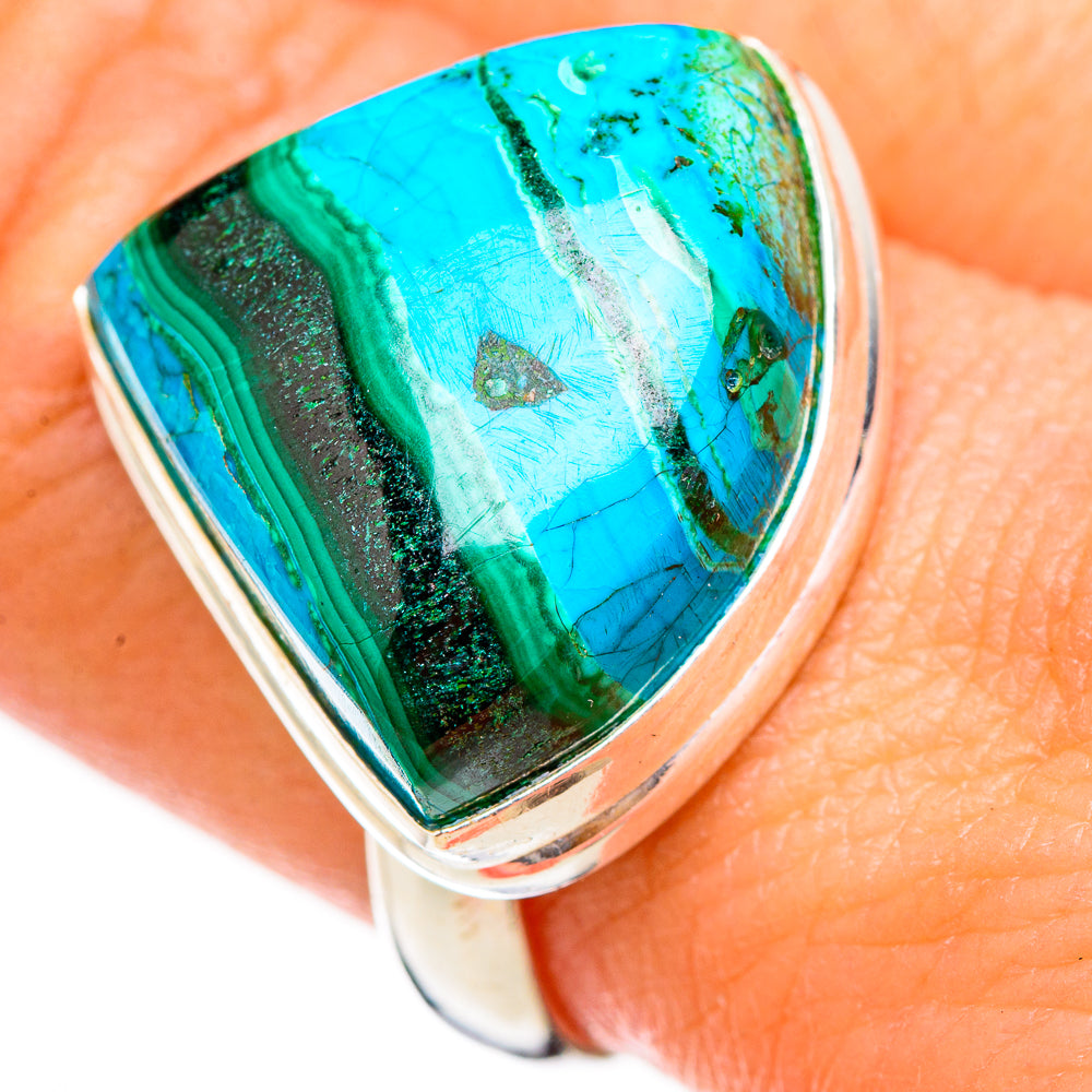 Malachite In Chrysocolla Rings handcrafted by Ana Silver Co - RING125961