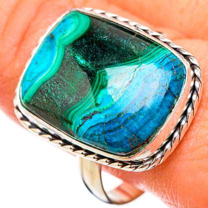 Malachite In Chrysocolla Rings handcrafted by Ana Silver Co - RING125962
