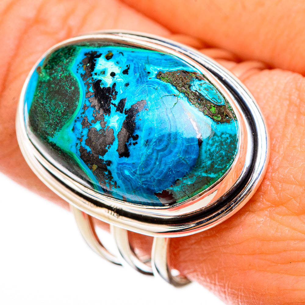 Malachite In Chrysocolla Rings handcrafted by Ana Silver Co - RING125965
