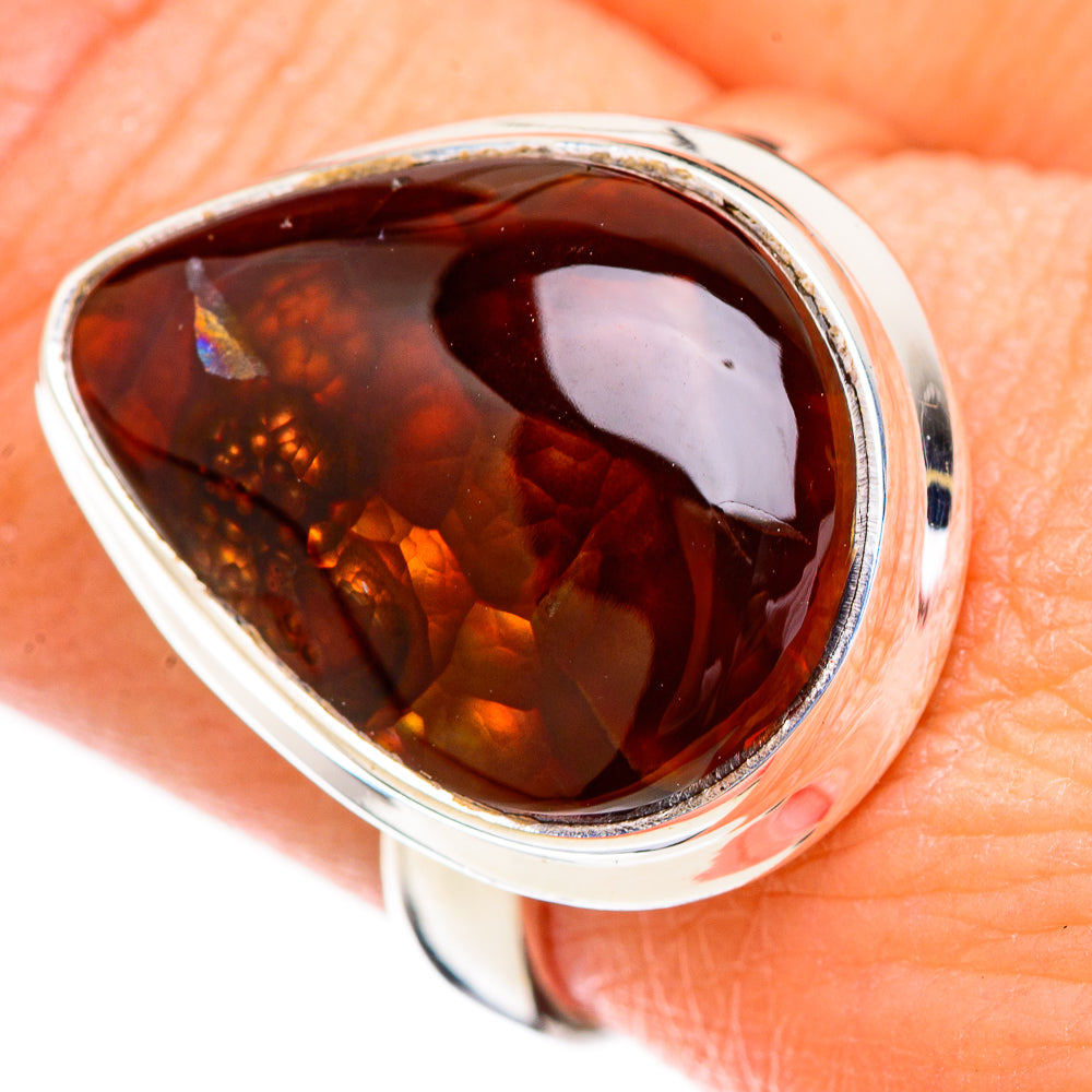 Mexican Fire Agate Rings handcrafted by Ana Silver Co - RING125976