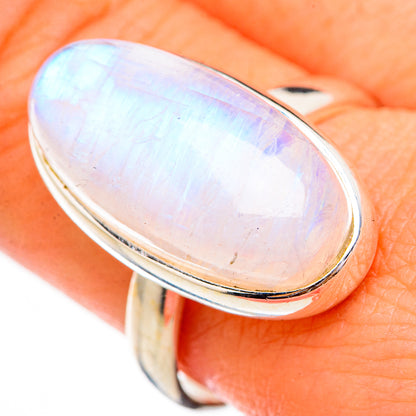 Rainbow Moonstone Rings handcrafted by Ana Silver Co - RING125982