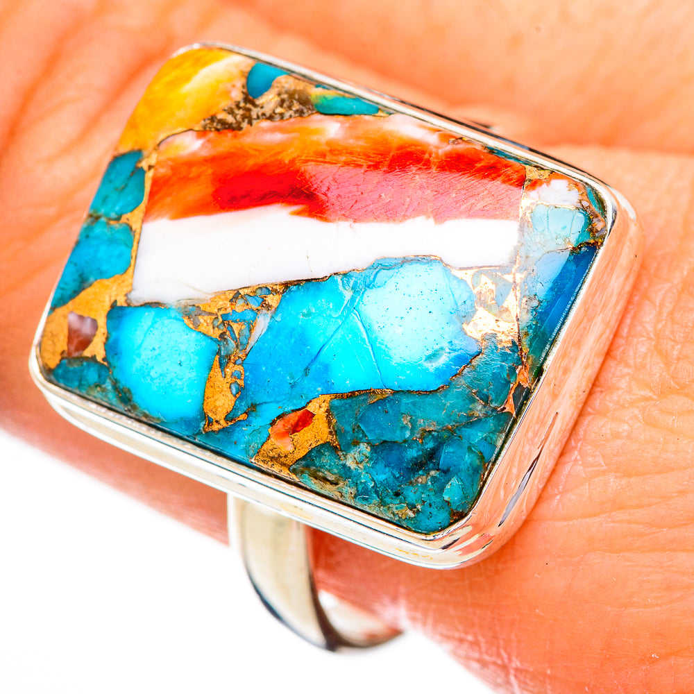 Spiny Oyster Turquoise Rings handcrafted by Ana Silver Co - RING125987