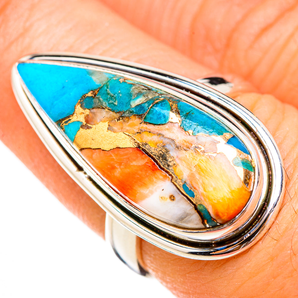 Spiny Oyster Turquoise Rings handcrafted by Ana Silver Co - RING125992