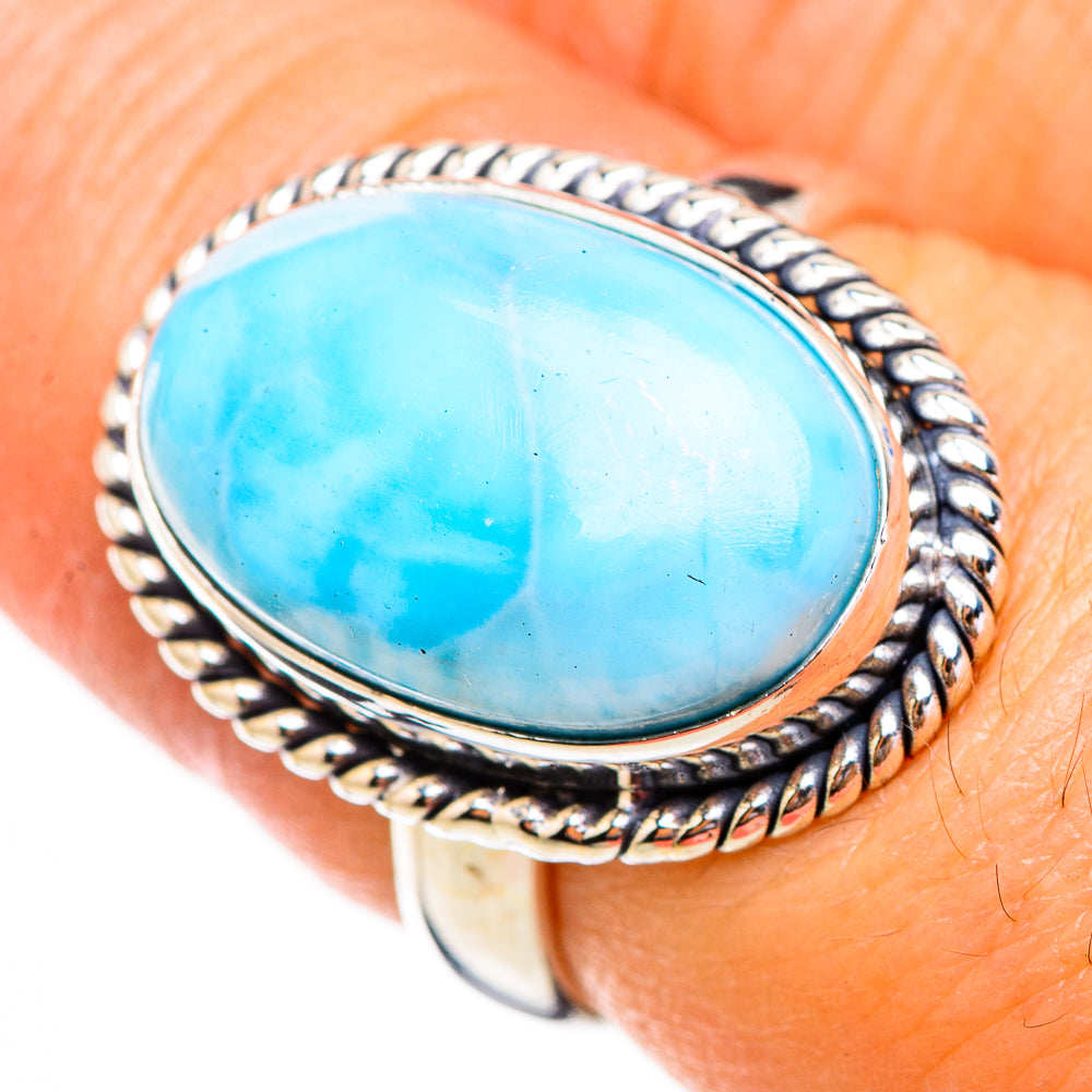 Larimar Rings handcrafted by Ana Silver Co - RING126005