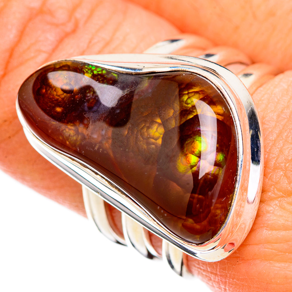 Mexican Fire Agate Rings handcrafted by Ana Silver Co - RING126007