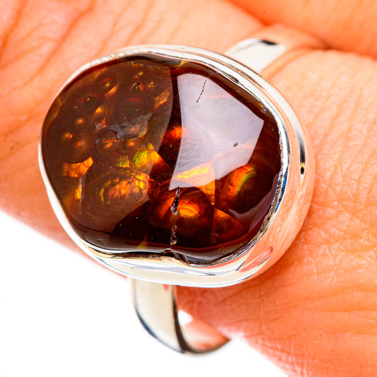 Mexican Fire Agate Rings handcrafted by Ana Silver Co - RING126008