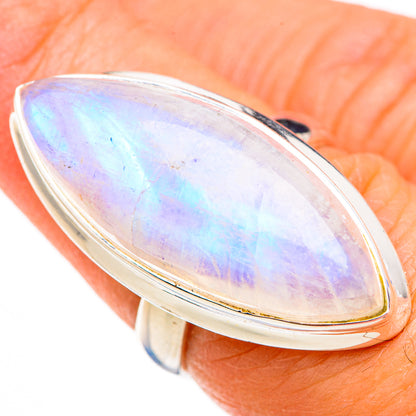 Rainbow Moonstone Rings handcrafted by Ana Silver Co - RING126018