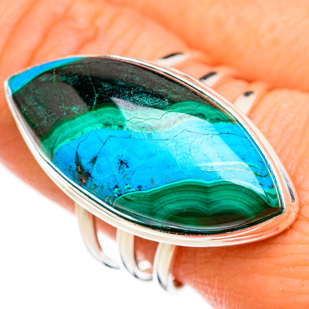 Malachite In Chrysocolla Rings handcrafted by Ana Silver Co - RING126021