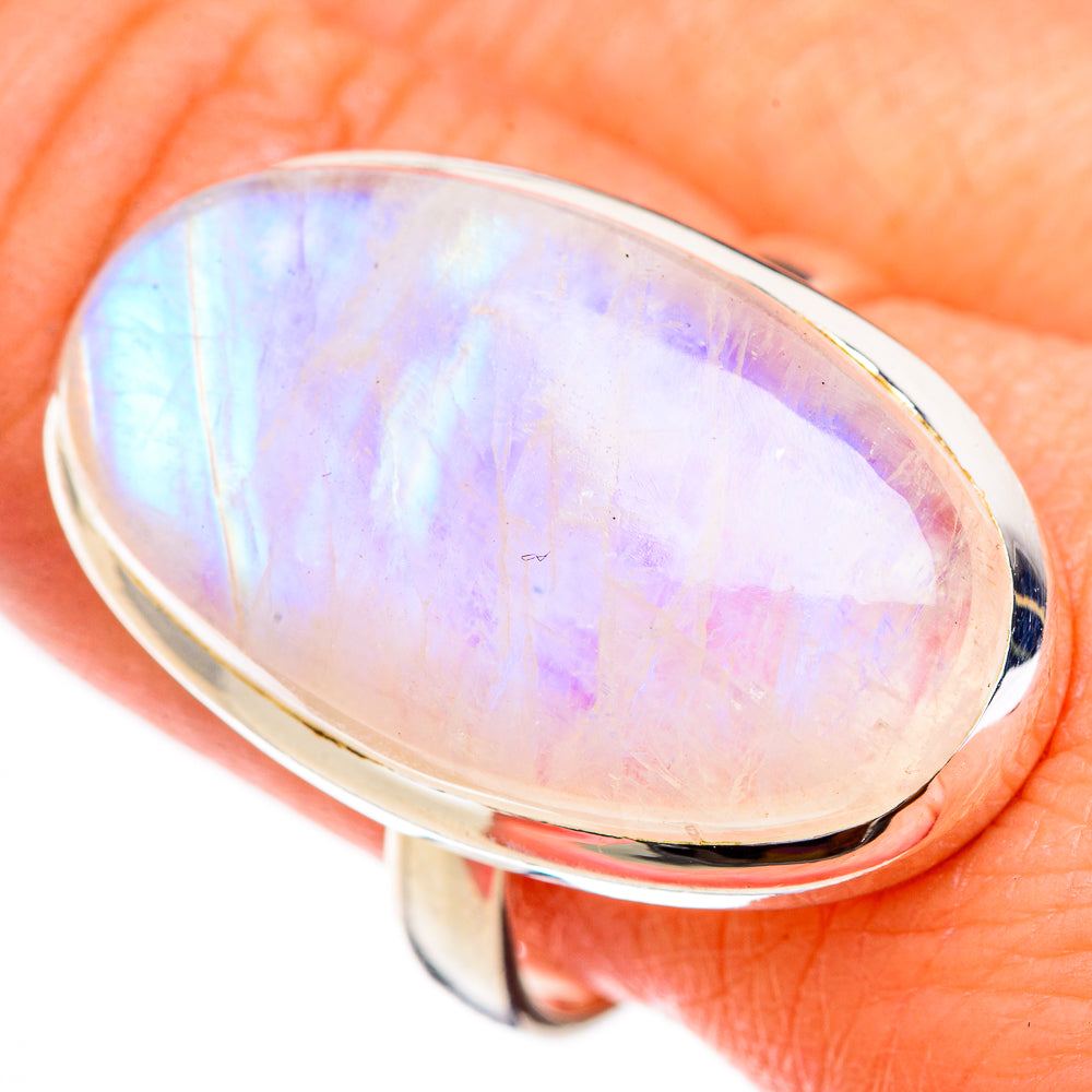 Rainbow Moonstone Rings handcrafted by Ana Silver Co - RING126068