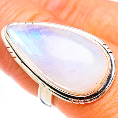 Rainbow Moonstone Rings handcrafted by Ana Silver Co - RING126069