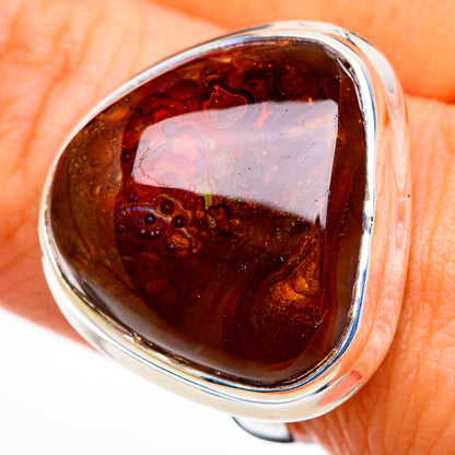 Mexican Fire Agate Rings handcrafted by Ana Silver Co - RING126080