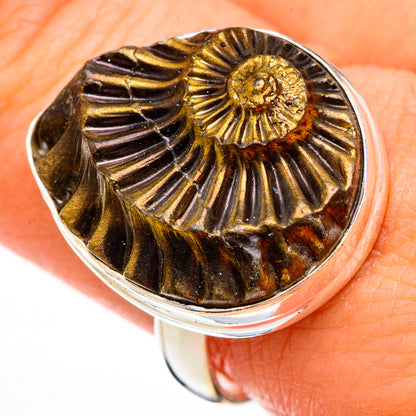Pyrite Sea Shell Rings handcrafted by Ana Silver Co - RING126087
