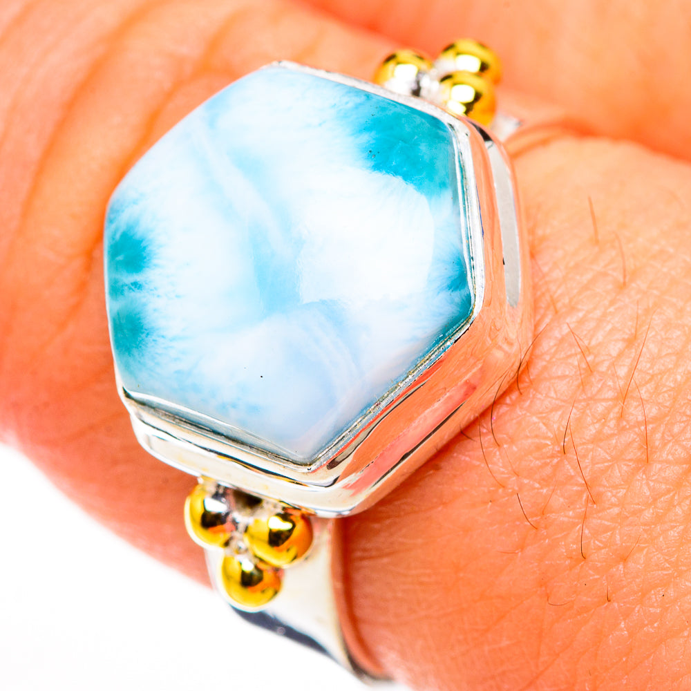 Larimar Rings handcrafted by Ana Silver Co - RING126090