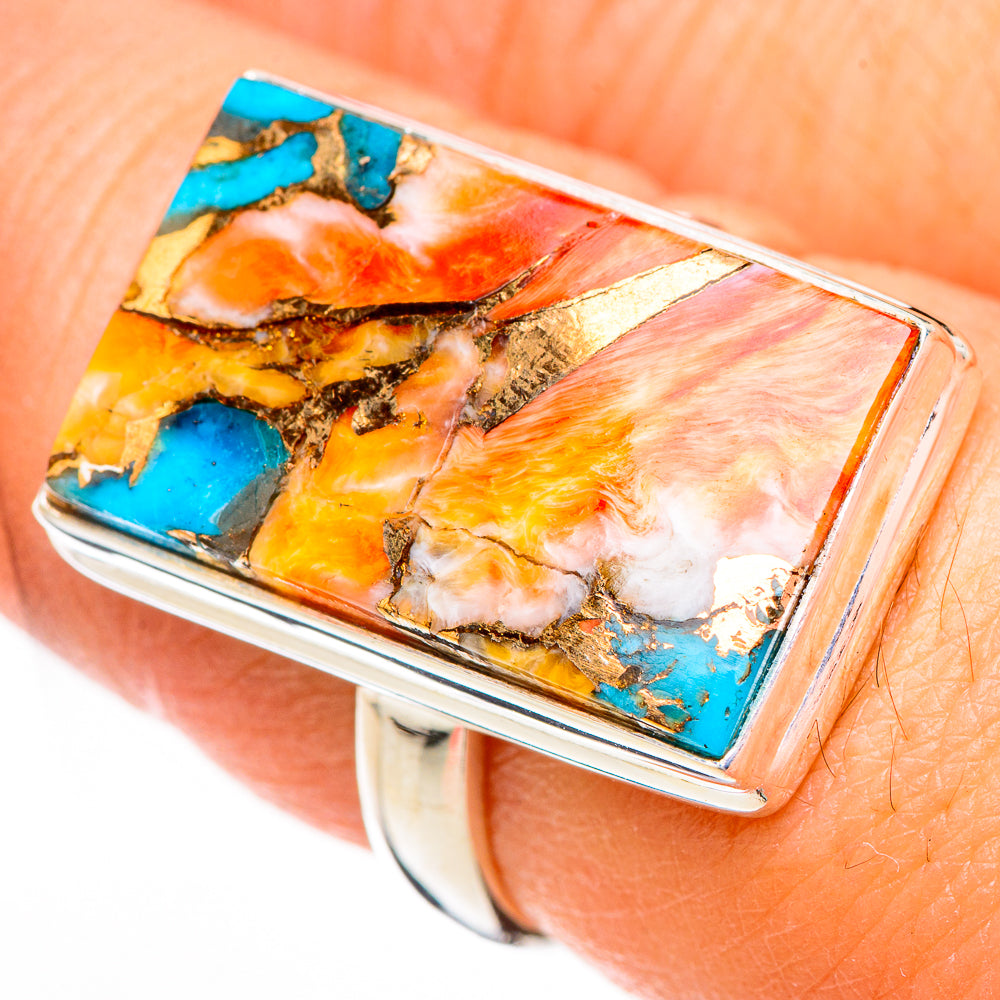 Spiny Oyster Turquoise Rings handcrafted by Ana Silver Co - RING126106