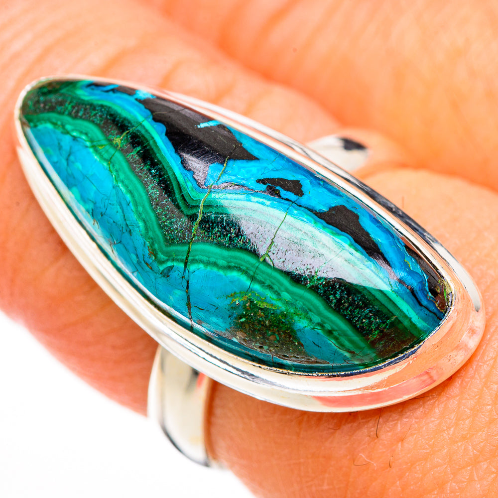 Malachite In Chrysocolla Rings handcrafted by Ana Silver Co - RING126109