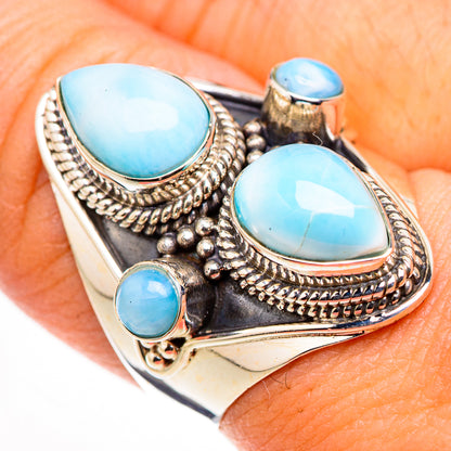Larimar Rings handcrafted by Ana Silver Co - RING126112