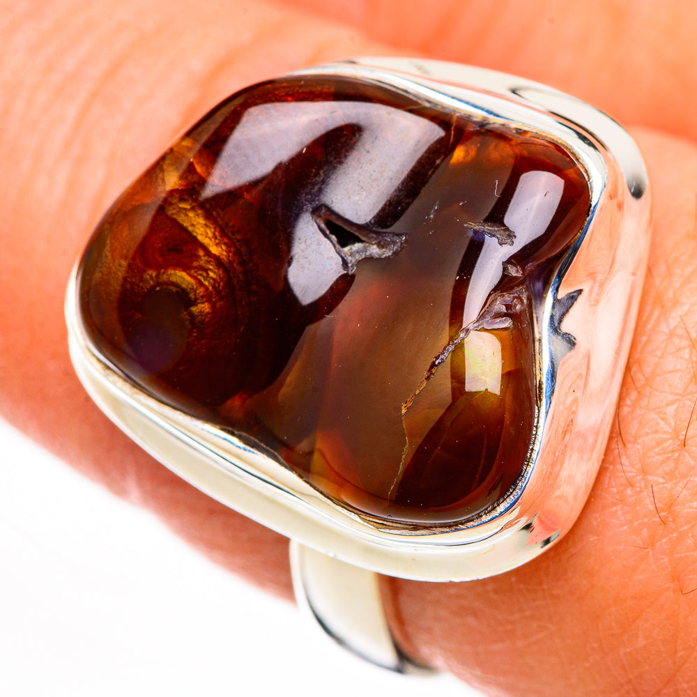 Mexican Fire Agate Rings handcrafted by Ana Silver Co - RING126116