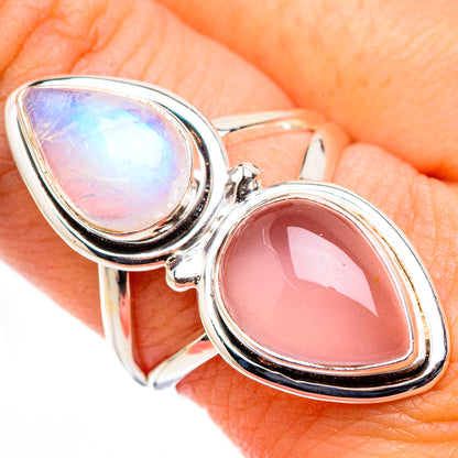Rainbow Moonstone Rings handcrafted by Ana Silver Co - RING126118
